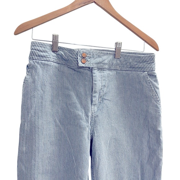 Boden Women's Blue Pinstripe Cropped Jeans Size 8 Long - Picture 4 of 7